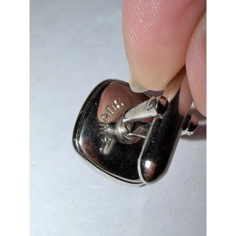 Vintage swank black and silver cufflinks upscale gentleman wedding banquet